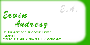 ervin andresz business card